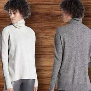 Athleta Women's Cowl & Turtleneck Sweaters in Gray and Cream